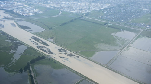 Flooded waterways after Cyclone Gabriele