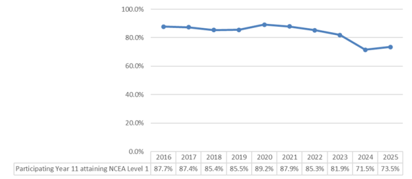 Figure 1 - 2025 NCEA Level 1 attainment