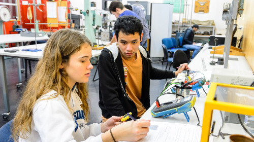Students study electronics