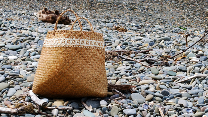 Image of a kete on a peddle beach