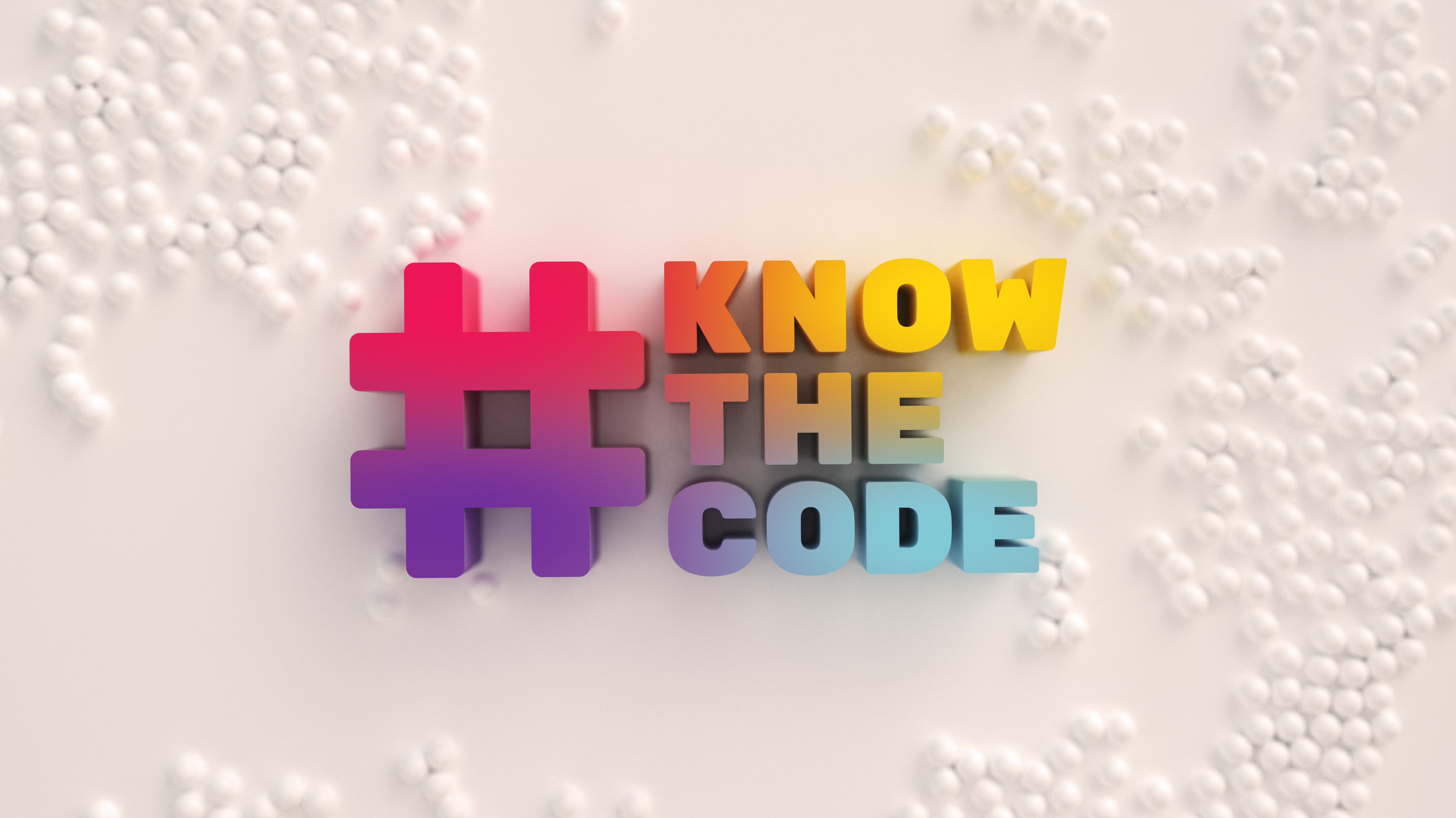 Know the code in rainbow text on a white background