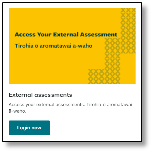 Login for NZQA Online External Assessments