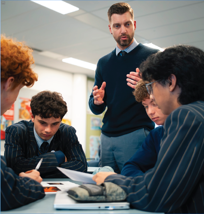 St Peters teacher with students