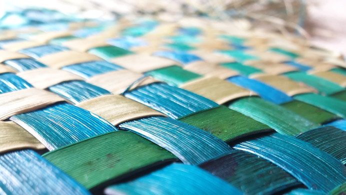 A close up image of flax weaving