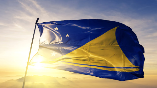 A Tokelauan flag. Gagana Tokelau is now an NCEA subject