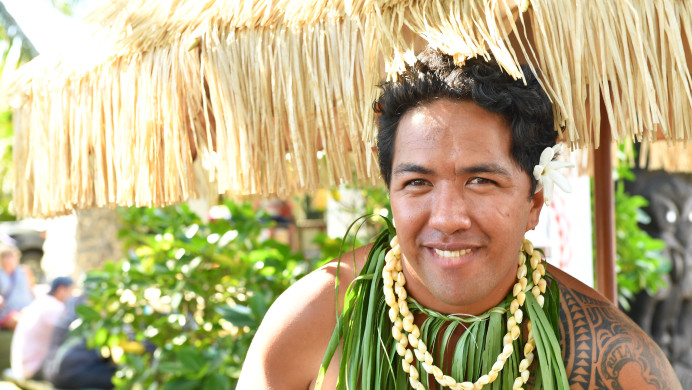 A Cook Islands man smiles at the camera