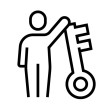 icon showing person with a key