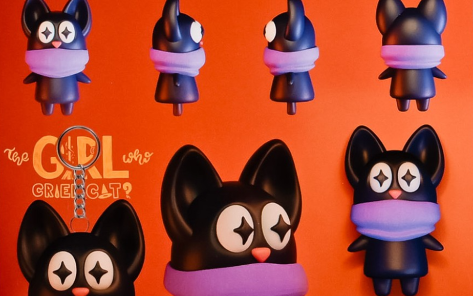 A digitally created cat, part of this year's Top Art tour